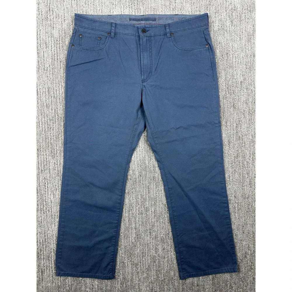 LL Bean Pants Men's 38x29 Pima Cotton 5 Pocket Chino Standard Fit Blue Straight